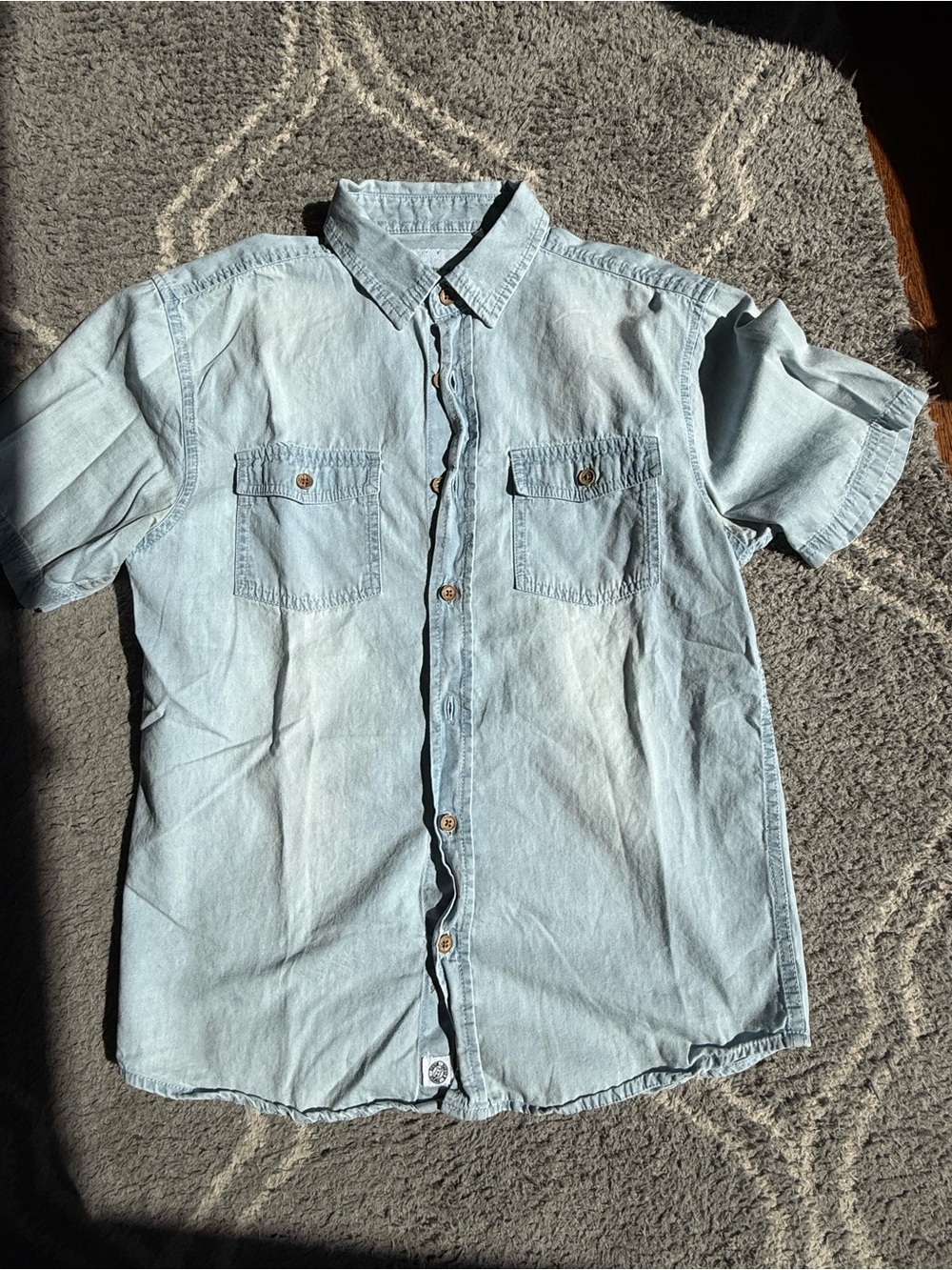 Light Blue Kid’s Short Sleeve Denim Shirt